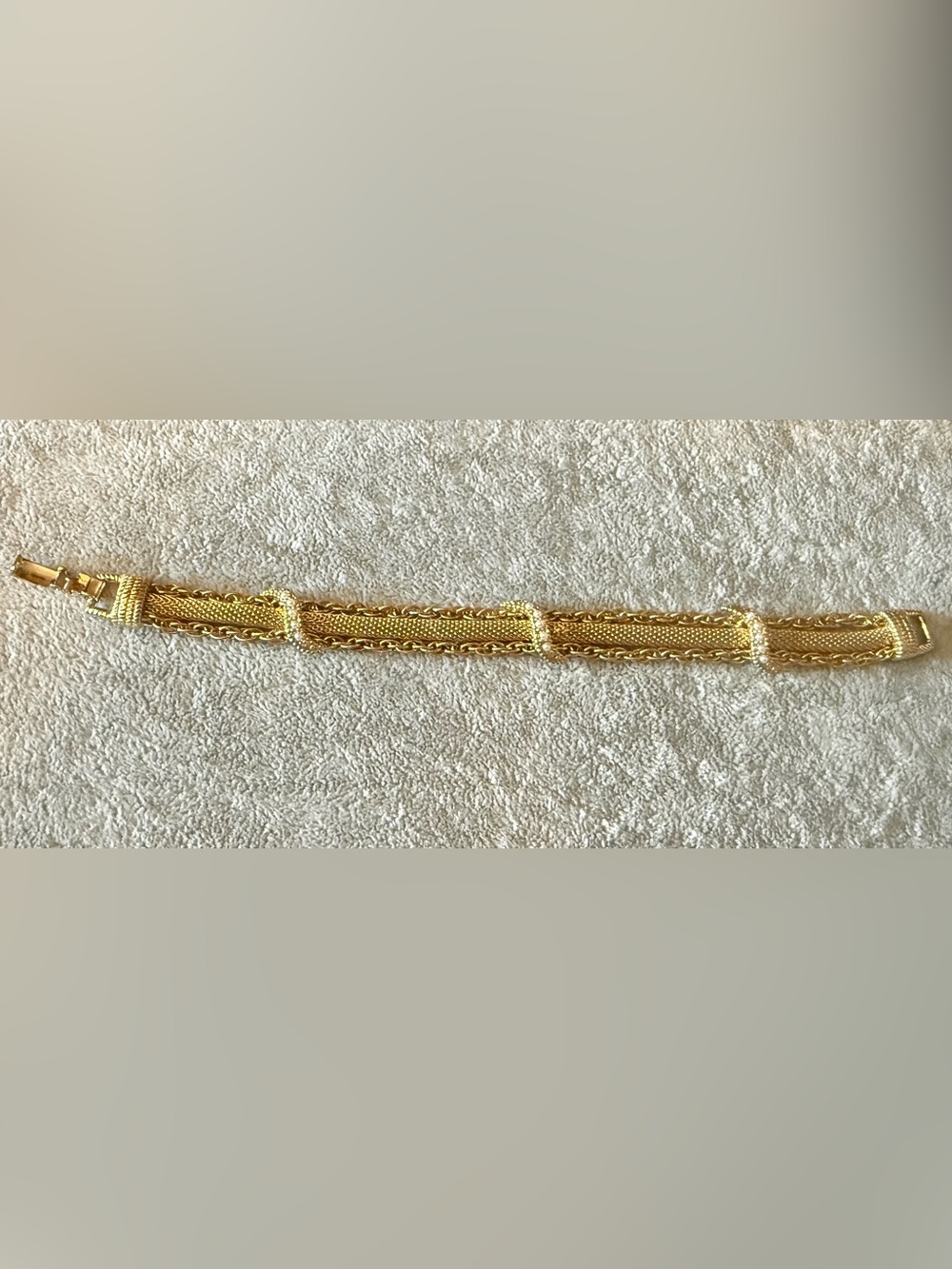 Goldette Gold-Tone Mesh Bracelet | Vintage Statement Jewelry | Signed